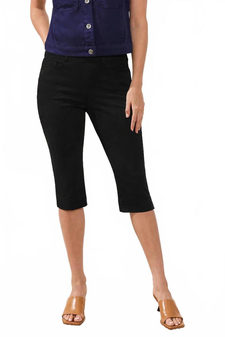NEW TRIBAL audrey boundless pull on pedal pusher jeans in black
